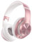 ZORIN 9S Auriculares Inalambricos Bluetooth Diadema Plegables, 60 Horas de Reproducción Cascos Inalambricos Bluetooth Estéreo HiFi con Micrófono, 6EQ Modos, Soporte Micro TF/FM, para PC/Fones (Rosa)