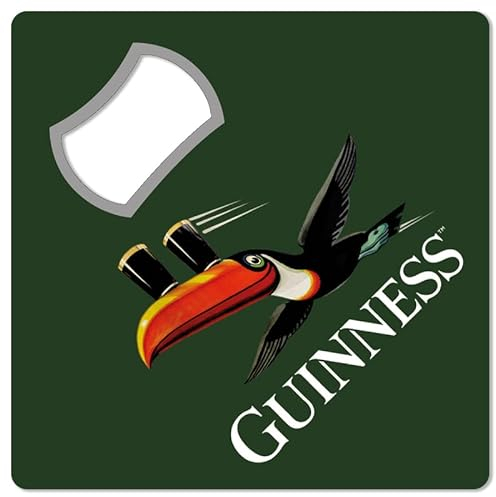 Guinness - MAGNETÖFFNER - FLASCHENÖFFNER - UNTERSETZER - TUKAN GRÜN - 9X9 cm GKM04