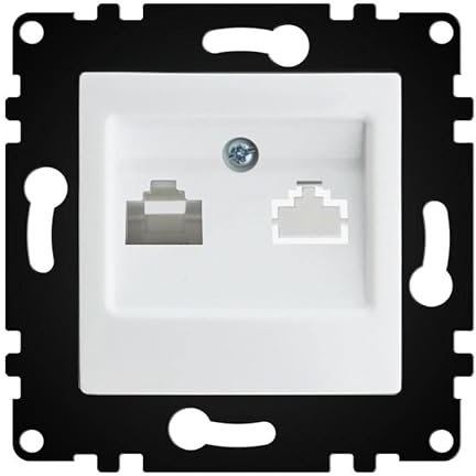 WESA - Tomas de Pared Estándar de Teléfono, Fácil instalación con Opción a Distintos Diseños, No incluye marco, PJ-37-W