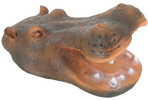 Happyyami Teich Schwimmendes Nilpferd Hippo-Kopfschmuck Lustige Nilpferdfiguren Nilpferd-Figuren-dekor Schwebender Nilpferdkopf Schwimmende Nilpferdstatue Nilpferdkopffigur Modell Harz Tier