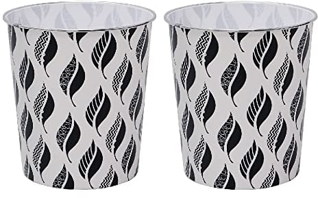 JVL Small Leaves Waste Paper Bin, Set of 2