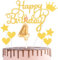 HONGCI Happy 4th Birthday Cake Topper & Birthday Candle Gold Number 4 Candle for Birthday Cake - 4th Birthday Candles Cake Cupcake Topper Birthday Cake Decorations for Boys Girls Birthday Gold