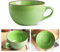 Tazza da caffè grande, 700 ml, grande ciotola con manico, ciotola per cereali con manico, tazza da caffè, XXL, in ceramica, colore verde