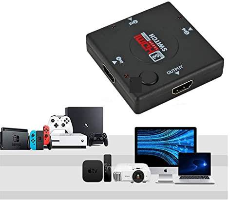 KOZWAY Miscelatore Video Switch HDMI 3 in 1 out Switcher HDMI 3 Porte Hub Box Switch Automatico 3x1 1080p HD 3 in 1 out HDMI Splitter HUB, 1005002560747456