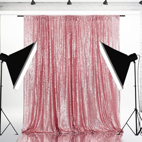Eternal Beauty Pailletten-Hintergrund, Fotohintergrund, Party-Vorhang, 2,4 m x 3 m, Fuchsia-Rosa