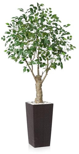 Fopamtri Planta Artificial Grande Limonero 180cm Planta Artificial de Limón con Troncos Naturales, Arbol Artificial con Maceta para Decoración del Hogar Salón Dormitorio Jardín (1 Pieza)