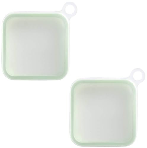 Wjsdsg Paquete de 2 cajas de almuerzo portátiles para sándwich, loncheras reutilizables para sándwich, contenedor de almuerzo Bentos con tapa, lonchera portátil para oficina y escuela