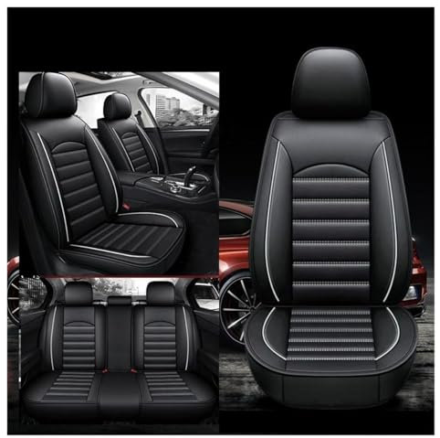 XINYUNFEI Auto Sitzbezüge Sets für VW Tiguan (5N) 1.Gen 2009-2016, Leder, Schwarz, Wasserdicht, Airbag Kompatibel, Full Set, Kundenspezifische Passform, Auto Zubehör