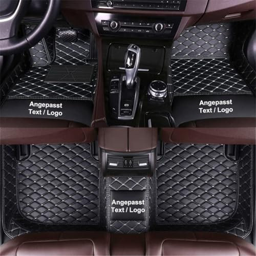 Pozek Anpassen Fußmatten für 97% AutoMarke Modell, Aller Coupe, Kombi, SUV, Cabriolet, Stufenheck, Schrägheck, wasserdichte Auto Fussmatten Set Aus Leder Schwarz Beige