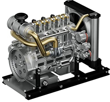 BrickCraftWorks 1/10 DIY Simulation Electric Car Engine Model That Run, Mini Metal OHV Inline Four-Cylinder Engine Model with Cooling System Educational Toys Gifts (300+PCS)