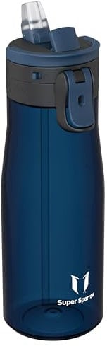 Sparrow Trinkflasche 1L - TouchFlow Tritan Wasserflasche - BPA-frei - Sportflasche Auslaufsicher - Trinkflaschen mit Strohhalm für Sport, Outdoor - Leicht, Nachhaltig