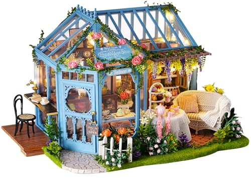 DIY Miniature House–Holzhaus Miniatur Haus Holz-Bausatz mit Möbeln,LED Licht & Musik-Bewegung, Miniatur Haus Selber Bauen, Geschenke für Jugendliche ab 14 Jahren und Erwachsene, Dekoration