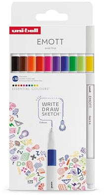 UNIBALL EMOTT, 10 Feutres Fins 0,4mm Essential Colours