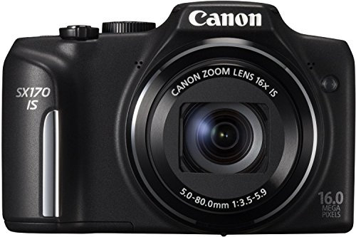Canon PowerShot SX170 IS 16.0MP Compact Digital Camera Black (Renewed)