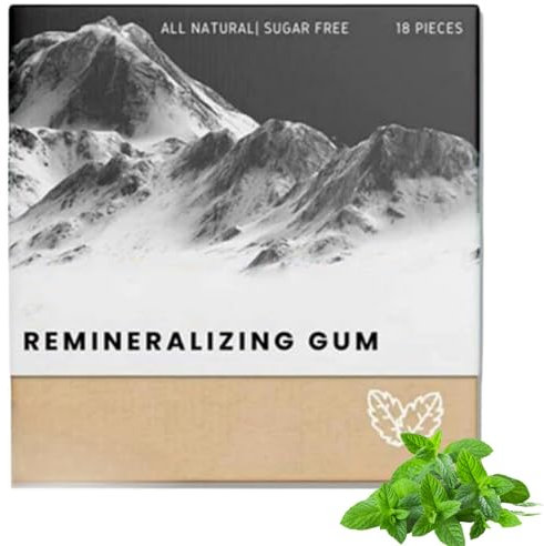 Underbrush Remineralizing Chewing Gum,Mints Teeth Cleaning Gum,Organic Remineralizing Chewing G/um,Freshen Breath Mint Gu/m,Teeth Cleaning Gu/m