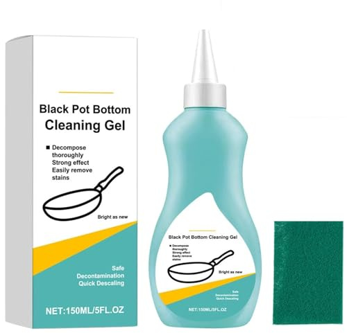 Gel-Reiniger für Töpfe und Pfannen,Edelstahlreiniger,Magischer Gel-Reiniger für Topfboden,Edelstahl-Kochgeschirr-Reiniger,Pfannenboden-Fleckenreiniger,Pfannenbodenreiniger,150ml