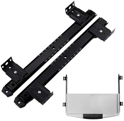 MUIDSEN Glissières de tiroir for Clavier réglables en Hauteur, 1 Paire for tablettes coulissantes sous Le Bureau(Black)