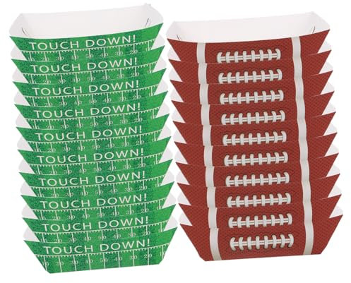 SAFIGLE 20pcs Hot Dog Box Football Party Decoration Disposable Serving Boats Kraft Paper Food Tray for Snacks