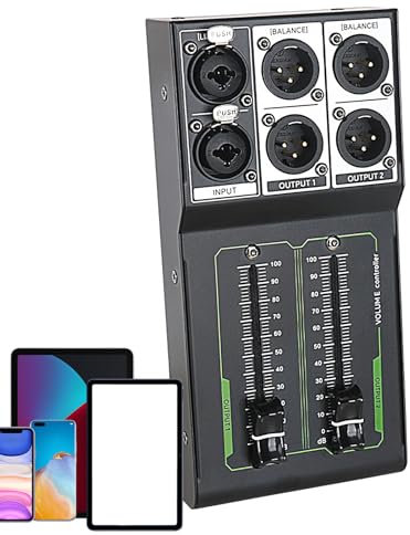 Studio Monitor Controller - Audio Interface with Volume Control Button | Professional Monitor Controller for Mixing and Recording, Balanced Inputs, Mu-Outputs