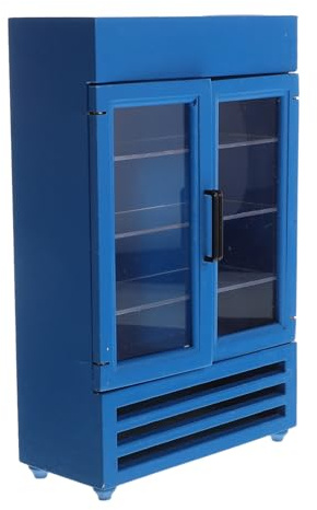 WOONEKY Mini Refrigerador Refrigerador Miniatura De Cocina Mini Juguete Juego Muñecas Cocina Decoración Juego Congelador