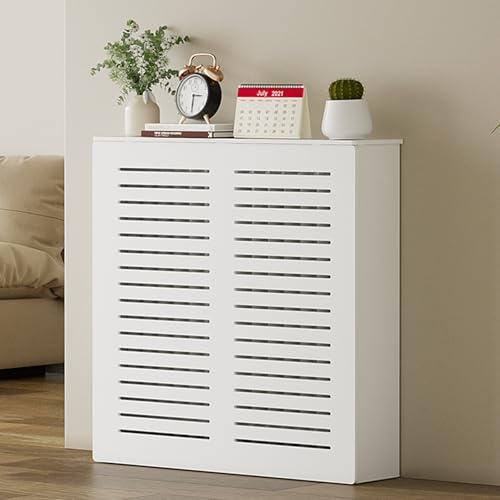 YANGLLYJ Cubre Radiadores, Cubre Radiadores Blanco con Rejill, para el Hogar, el Dormitorio, Tuberías de Calefacción por Suelo Radiante Ocultas(60x70x20cm/24x27x8in)