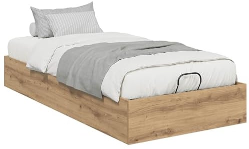 vidaXL Ottoman Bettgestell Artisan-Eiche 100 x 200 cm Holzwerkstoff, Moderner Schlafzimmermöbel, rechteckiges Ottoman-Bett, platzsparender Rahmen, stilvolles Design, funktional mit Stauraum