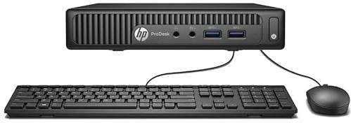 HP ProDesk 400 G2 Mini PC Desktop Intel Core i3-6100T, 8 GB RAM, 256 GB SSD, tastiera US QWERTY WiFi, Bluetooth, Windows 11 Pro (ricondizionato)