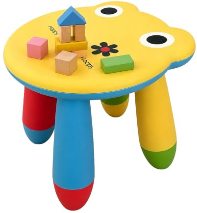 Relaxdays Kinderhocker, Frosch, 26 cm hoch, abwischbar, leicht, bunt | formstabil, Sitzhocker für Kinder, Kunststoff