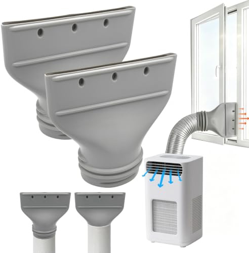TZEKING 2PCS Klimaanlage Abluftschlauch Adapter Flach, Abluftschlauch Klimagerät Adapter 130mm/150mm Fenster, Universal Zubehörfür Mobile Klimaanlages Trockner Auto Abzug