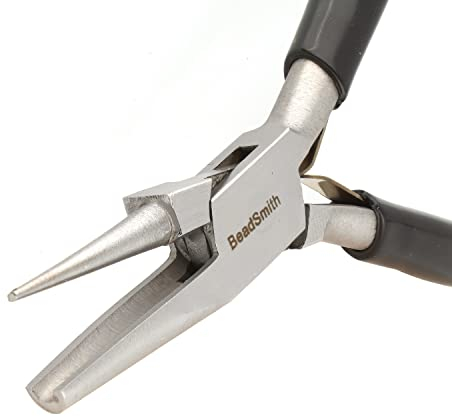 The Beadsmith Concave (Hollow)/Round Nose Piers – Wire Looping and Wire Bending Plier – 5 inches (127mm) – Steel Head & Double Leaf Springs – European Design & Quality – Tool for Jewelry Making