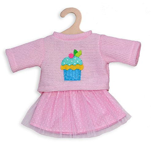 Heless 2050 - Bekleidungs-Set für Puppen, 2-teilig mit Pullover und Tüllrock, in den Farbvarianten Blau, Rosa und Pink, 1 von 2 Designs (zufällige Auswahl), Größe 35 - 45 cm