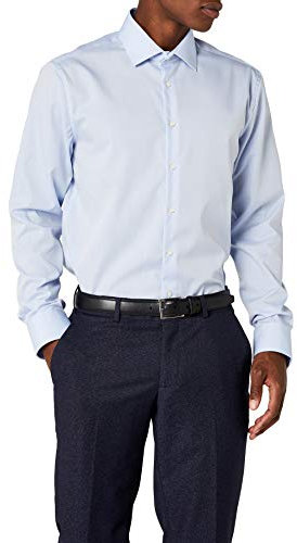 Seidensticker Herren Mens Shaped Longsleeve Cotton Businesshemd, Hellblau(022000), 37 EU