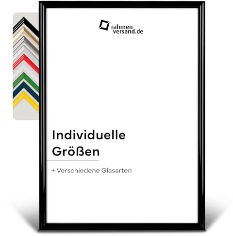 PANORAHMA BILDERRAHMEN Kunststoff Bilderrahmen 40 x 50 cm, Schwarz/Bilder Rahmen zum Aufhängen/Kunststoff Rahmen mit Echtglas