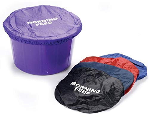 LINCOLN Unisex A Feed Bucket Cover With Morning Feed Written On It , Black, One Size UK