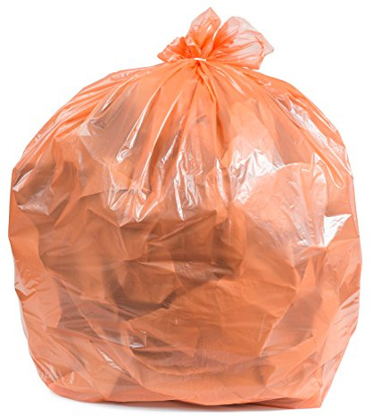Plasticplace W33RNG15 Müllbeutel, 1,5 mm, Orange, 100 Stück