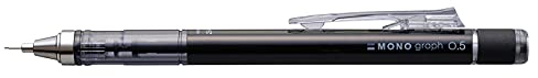 Tombow Mono Graph - Portaminas, goma de borrar integrada, negro