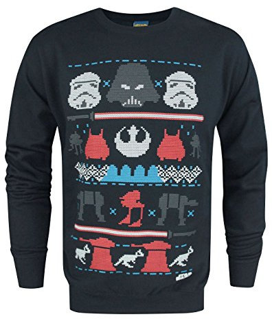 Star Wars Dark Side Fair Isle Men's Long Sleeved Navy Christmas Jumper