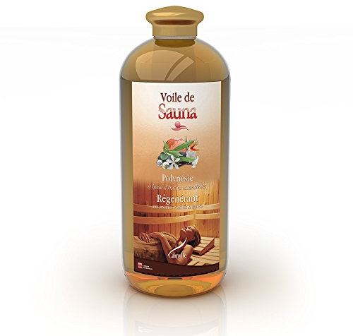 Camylle - Voile de Sauna Polynésie - Fragrances à base d’Huiles Essentielles 100% Pures et Naturelles pour Sauna - Régénérant aux arômes vanillés et fruités - 1000ml
