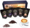 C&T Coffret Café Cadeau | 5x 100g Grain | Hawaii Kona + Jamaïque Blue Mountain + Kopi Luwak de Chat + Australie Skybury - Inde Balmaadhi