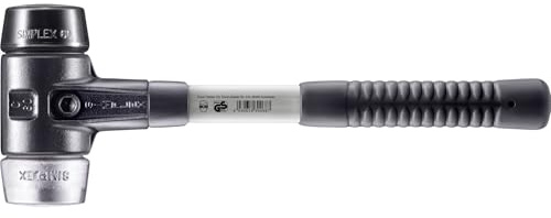 SIMPLEX-Schonhammer, Gummikomposition/Weichmetall; mit verstärktem Tempergussgehäuse und Fiberglasstiel | D=60 mm | 3729.060