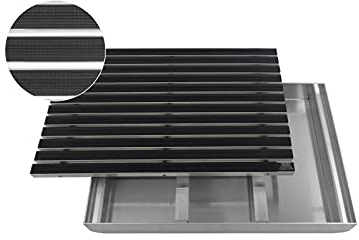 EMCO Eingangsmatte DIPLOMAT Gummi mit ALU Bodenwanne Fußmatte Schuhabstreifer Schmutzmatte, Größe:1000 x 500 mm