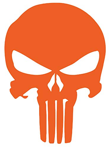 PUNISHER - Wandtattoo Wandaufkleber Sticker Aufkleber Totenkopf Skull - erhältlich in vielen Farben (Orange, 10 x 14 cm)