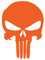PUNISHER - Wandtattoo Wandaufkleber Sticker Aufkleber Totenkopf Skull - erhältlich in vielen Farben (Orange, 10 x 14 cm)