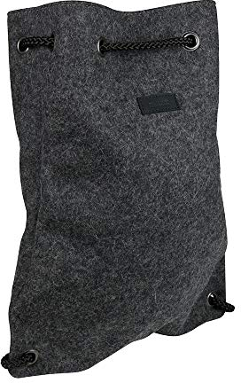 BIOZOYG Backpack BOBO umweltfreundlicher Filz Rucksack Damen und Herren aus 100% Natur-Filzwolle (Merinowolle) I Leichter Alltags-Rucksack mit Kordel Made in Germany - 35 x 43 x 12 cm dunkel meliert
