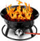 Gas-Feuerstelle für den Außenbereich, tragbar, LPG, Terrassenheizstrahler mit Schlauch, Lavasteine und Basis, 48 cm, Grill-Feuerstelle für Garten, Camping, inklusive wetterfester Schutzhülle