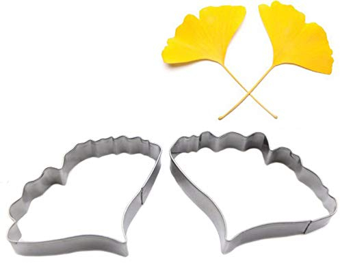 DUBENS Lot de 2 feuilles de Ginkgo Biloba en acier inoxydable - Pour découper des fondants et des gâteaux