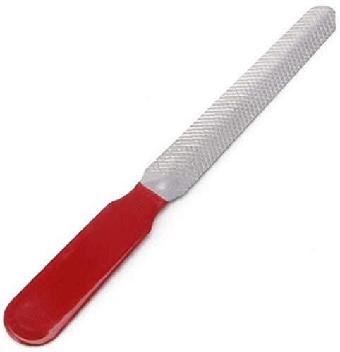 TOSSPER Metal Nail File for Pet Dogs Cat Claw Sharpener Metal Nail File Pet Supplies Ergonomic Handle Double Sides Rough and Fine Curved Design Red