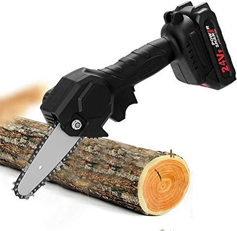 GJXJY Mini Chainsaw Set 24V Hand-held Pruning Saw Chainsaws Rechargeable Small Electric Saw Light and Convenient for Tree Branch Wood Cutting
