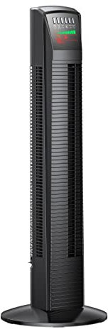 Tower Fan, 35” Oscillating Quiet Cooling Fan with Remote, Digital Thermostat,12H Timer, 3 Speeds & 4 Modes, LED Display, Portable Stand Up Floor Bladeless Fan for Bedroom, Living Room, Kitchen, Office