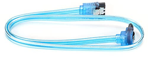 ciciglow Câble SATA, 50 Cm TPE 3.0 Câble de Port Série Bleu Transparent à Semi-conducteurs, Câble de Données de Port Série SSD Adapté à la Transmission de Données sur Ordinateur PC(Plier et droit)